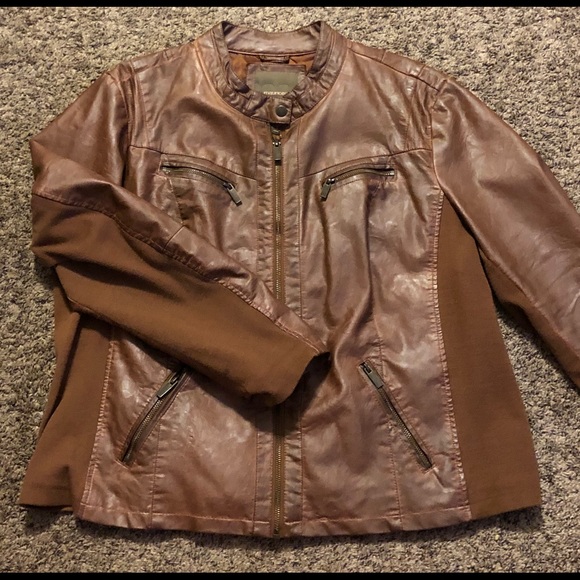Maurices Jackets & Blazers - Maurice’s Brown Faux Leather Jacket Size 2
